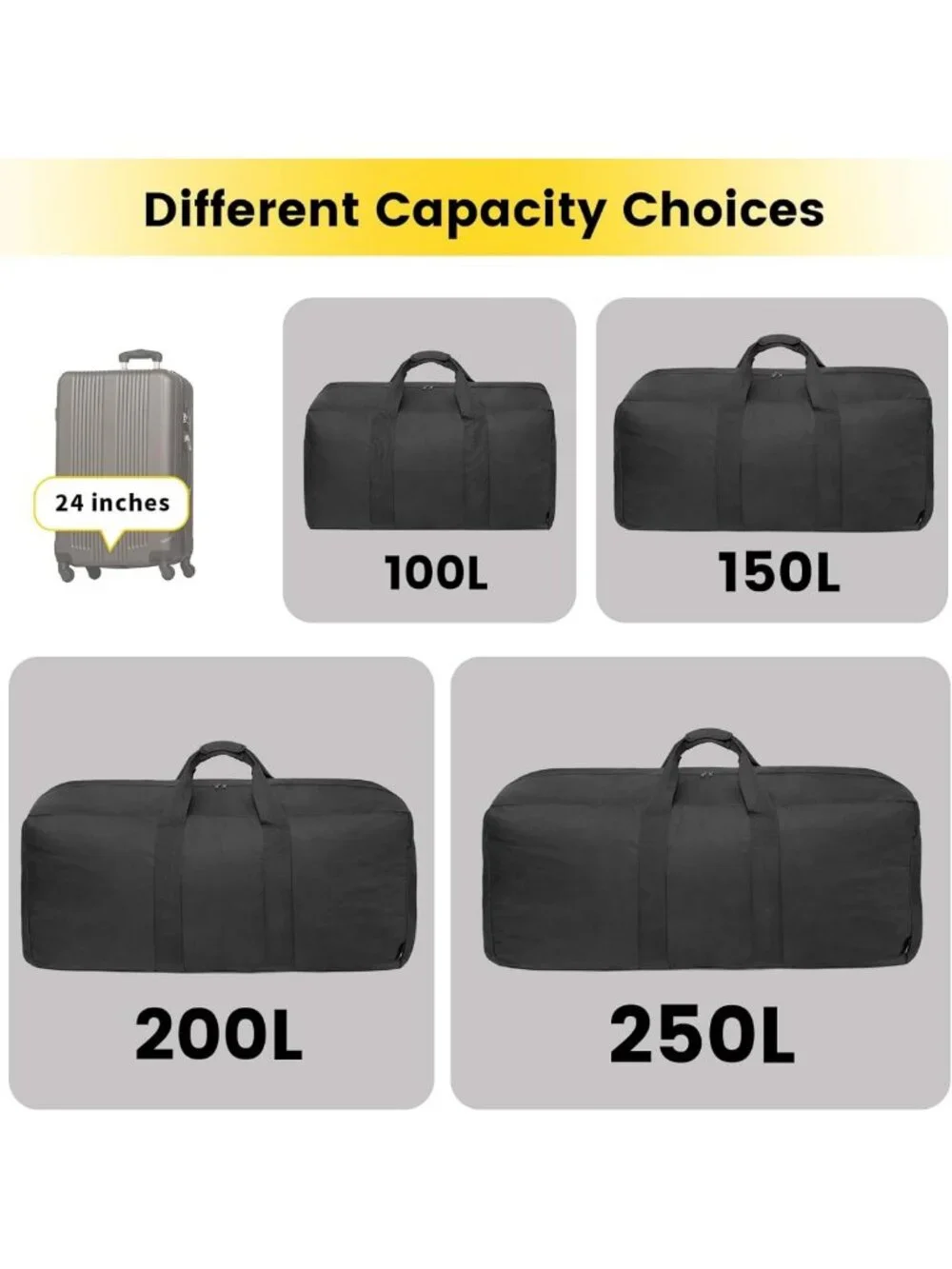Extra Large 100L Duffle Bag for Travel & Camping - Foldable, Tear-Resistant